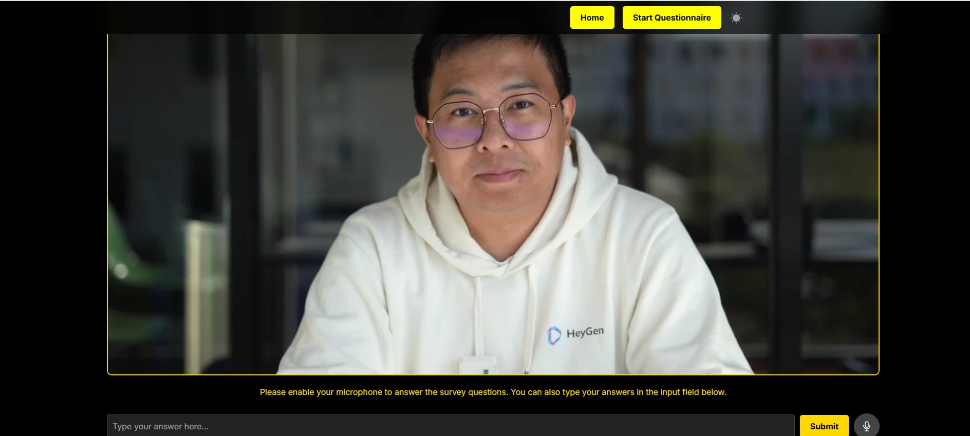 HEY Gen Voice Talk Voice-Activated Survey Platform, main project image