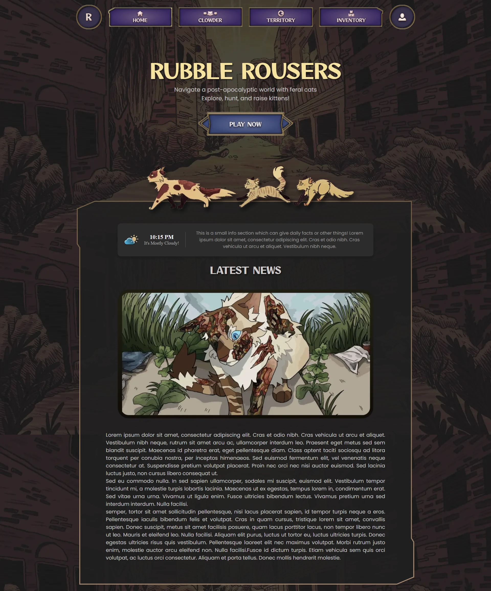 Rubble Rousers A Post-Apocalyptic Feline Adventure, main project image